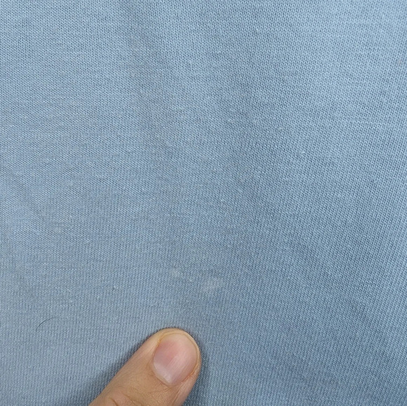 Vintage Paradise Bay Petites Blue Embroidered Basic Tee - Shoulder Pads - Picture 9 of 11